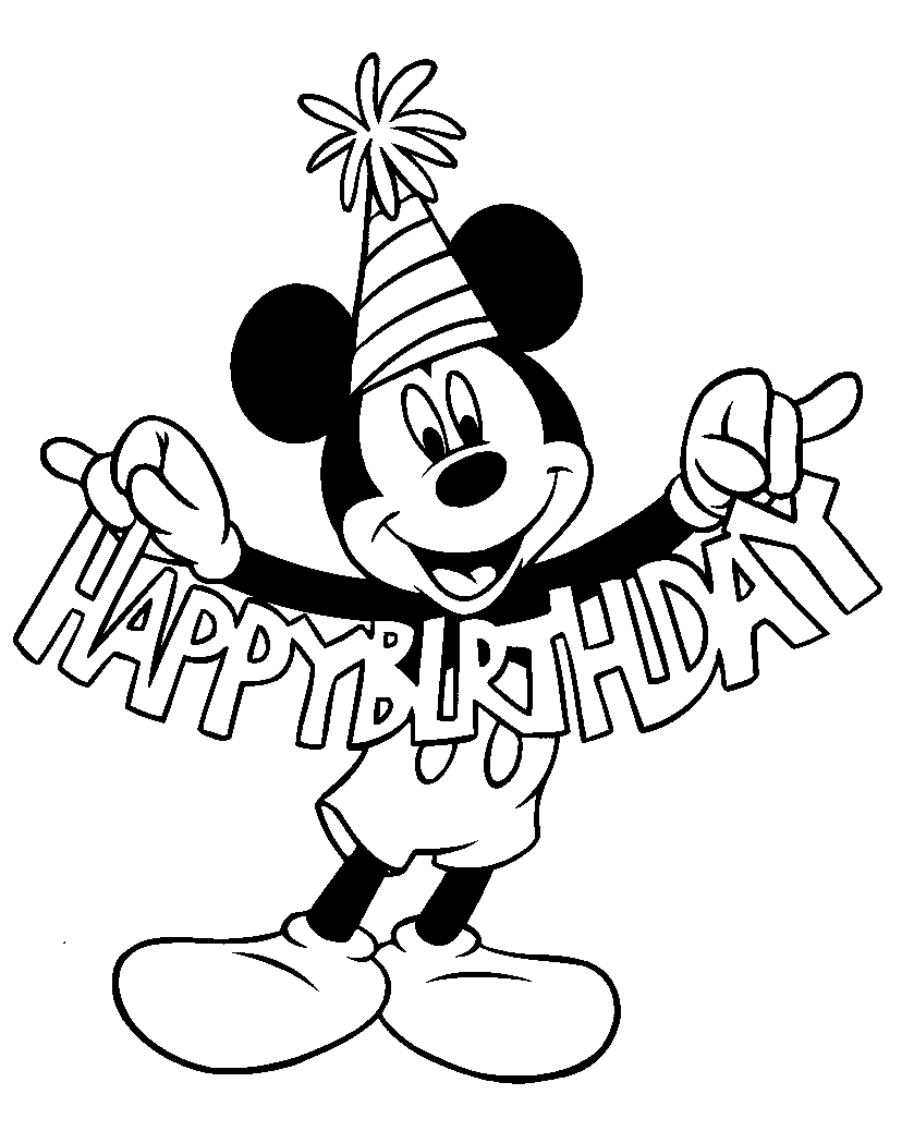 Http Colorings Co Mickey Mouse Birthday Coloring Pages Verjaardagswensen Kinderfeestj