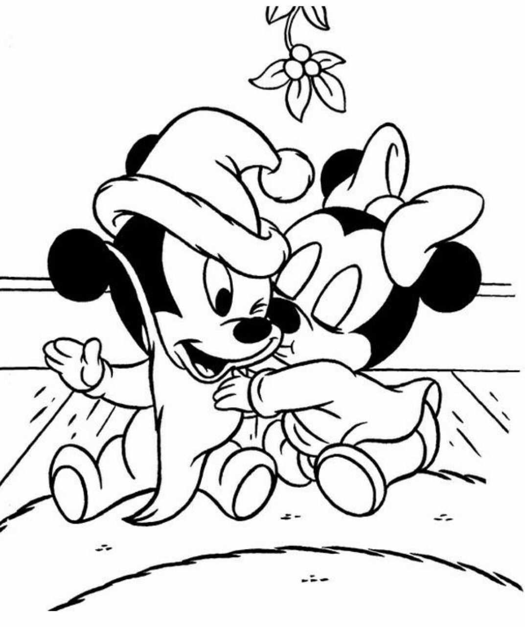 Kleurplaat Kerst Mickey En Minnie Mouse Kleurplaten Disney Kleurplaten Kerstmis Kleur
