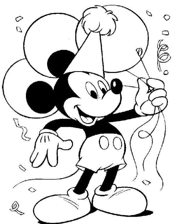 Mickey Mouse Party Coloring Page Perfect For The Craft Table Disneyside Jeanine Boben