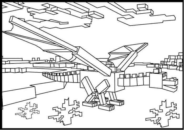 Minecraft Ender Dragon Coloring Pages Minecraft Coloring Pages Dragon Coloring Page M