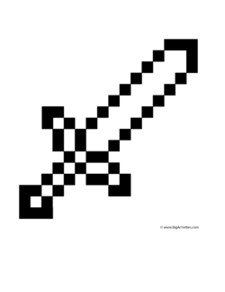 Minecraft Coloring Page With A Picture Of A Sword To Color The Picture Can Be Colored