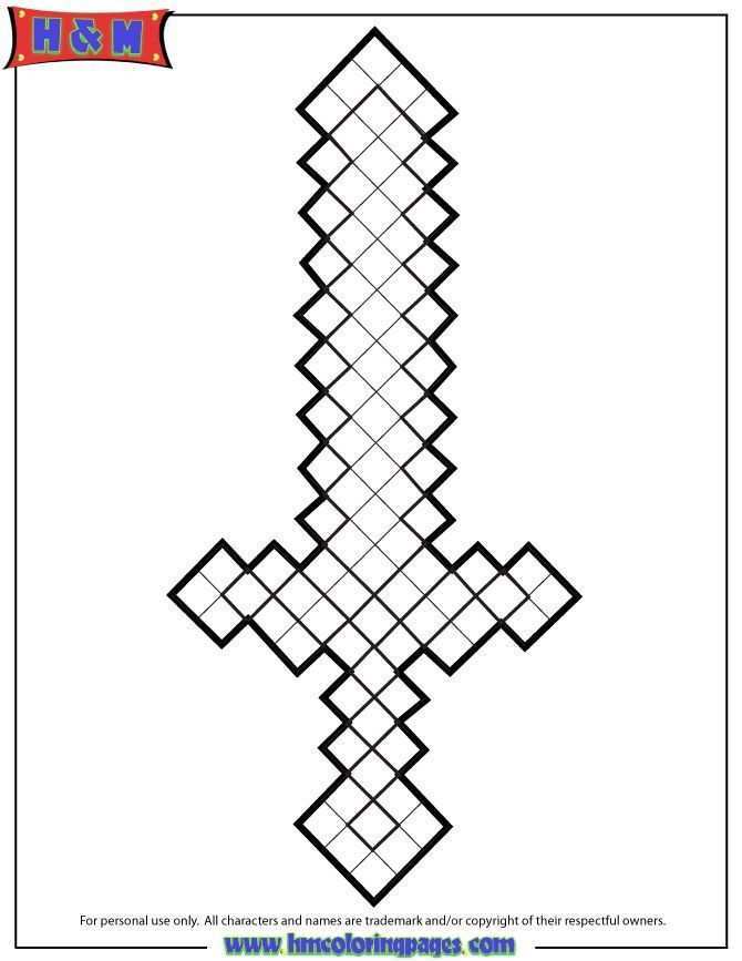 Minecraft Sword Coloring Page Designkids Info Minecraft Sword Coloring Moja Strona Mi