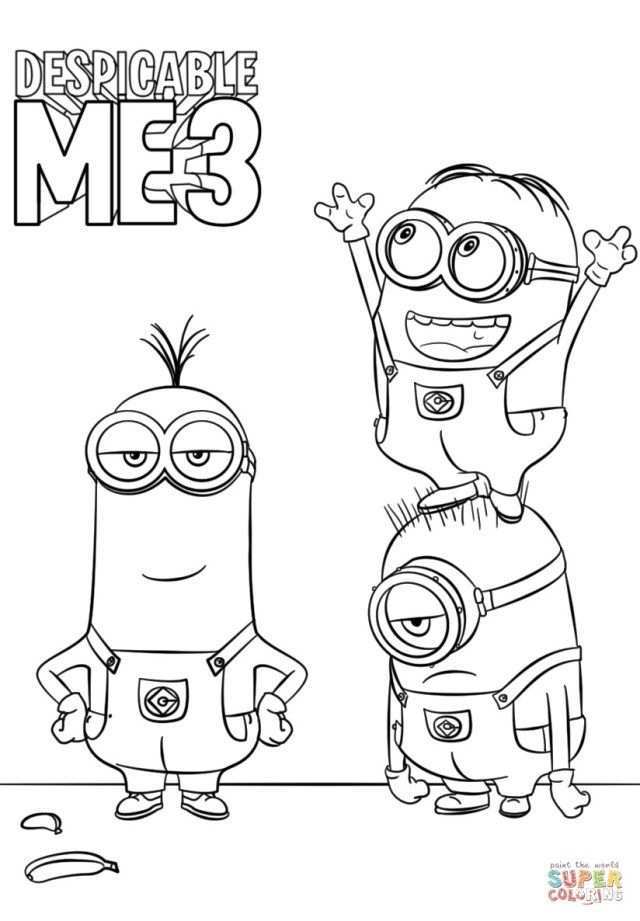 Creative Photo Of Despicable Me 3 Coloring Pages Albanysinsanity Com Minion Coloring