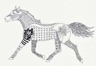 Efie Goes Zentangle Ben Kwok Paard Paarden Zentangle Dieren