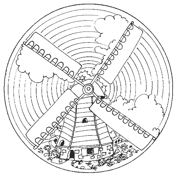 Molen Mandala Kleurplaat Mandala Mandala Kleurplaten Kleurplaten