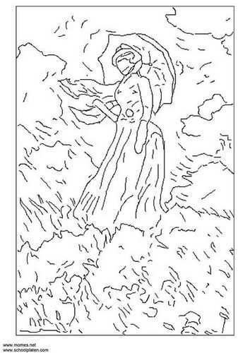 Coloring Page Monet Img 3120 Famous Art Coloring Famous Art Coloring Pages