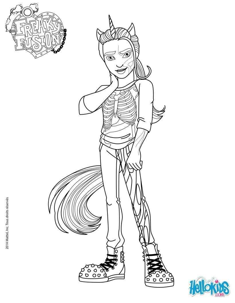 Monster High Coloring Pages Monster High Freaky Fusion Neighthan Rot Monster High Fre