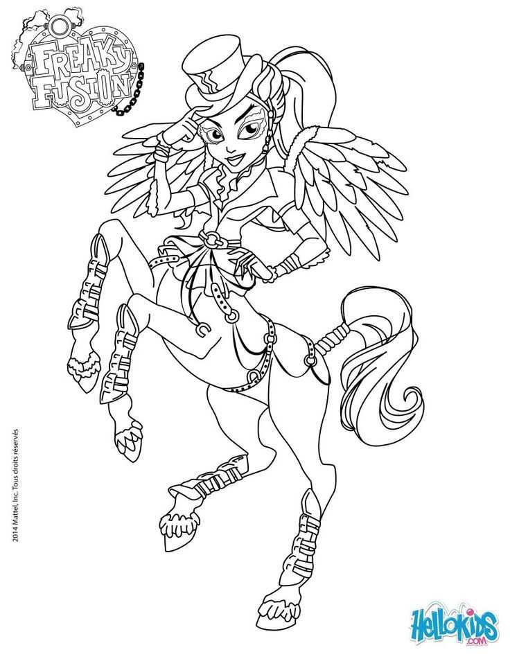 Monster High Coloring Pages Monster High Freaky Fusion Avea Trotter Monster High Frea