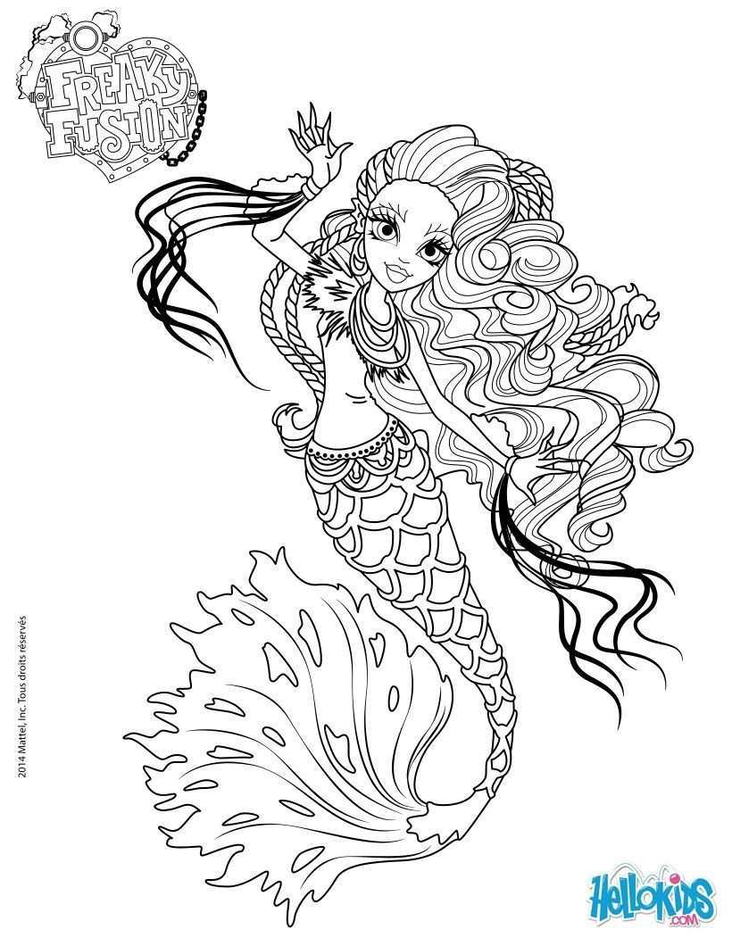 Monster High Coloring Pages Monster High Freaky Fusion Sirena Von Boo Mermaid Colorin