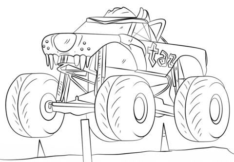 Taz Freestyle Monster Truck Coloring Page Welcome Back On Our Site Today Our Team Has