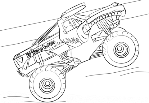 El Toro Loco Monster Truck Kleurplaat El Toro Loco Libro De Colores Dibujos De Monste