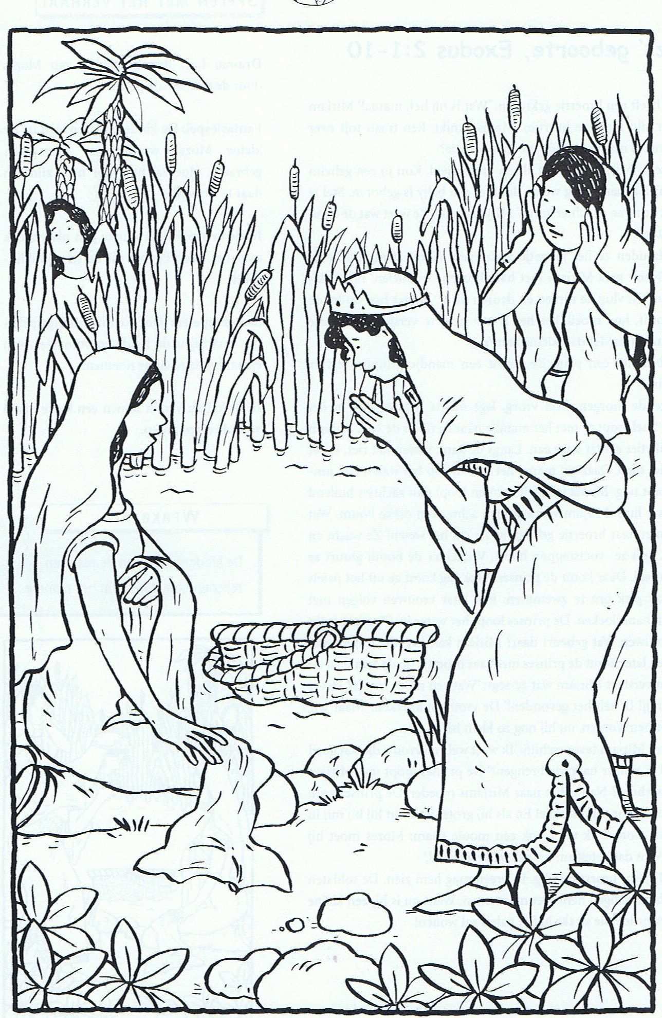 Kleurplaat Baby Mozes Baby Moses Coloring Sheet Sunday School Coloring Pages Bible Co