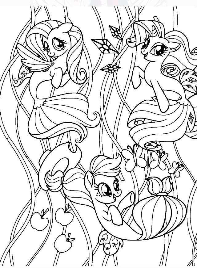 Pin By Renata On Inne Kolorowanki My Little Pony Coloring Mermaid Coloring Pages Pony