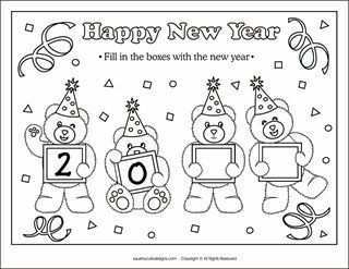 New Years Coloring Pages Nieuwjaarsknutsels Gelukkig Nieuwjaar Kerstkleurplaten