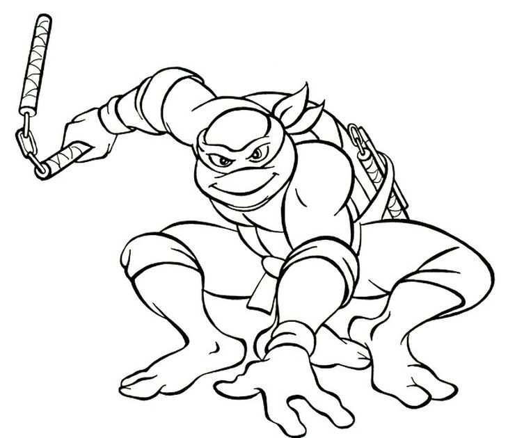 The Coolest And Funniest Ninja Turtle Michelangelo Coloring Page Letscolorit Com Ninj