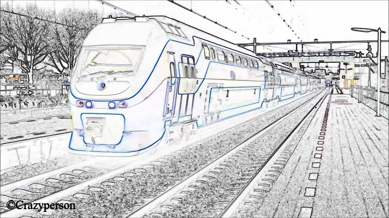 Ns Virm Trein 8709 In Lijntekening Beeld Vertrekt Uit Oud Station Delft Naar Venlo Yo