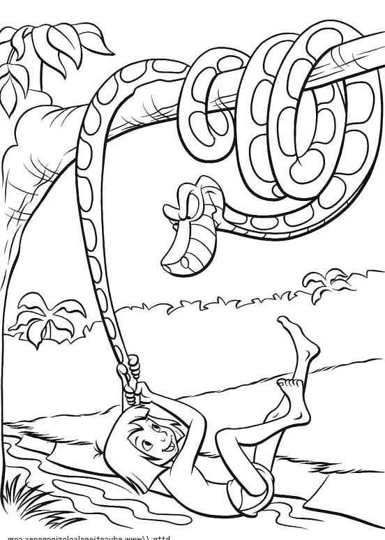 Mowgli With Kaa The Python Coloring Pages Jungle Book Coloring Pages Kidsdrawing Free