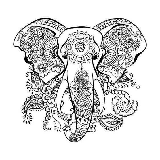 Mindfulness Olifant Kleurplaat Olifant Tekening Mandala Kleurplaten Olifant Tatoeage