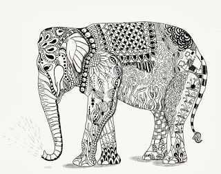 Efie Goes Zentangle Ben Kwok Olifantje Olifant Kunst Dieren Kleurplaten Olifant Templ