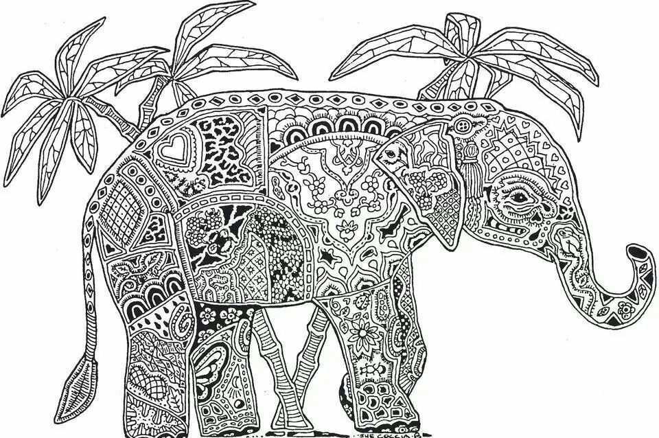 Olifant Abstracte Kleurplaten Mandala Kleurplaten Dieren Kleurplaten