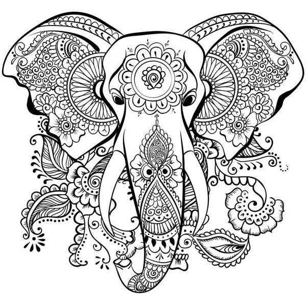 Raskraski So Slonami Slabyj Pol Elephant Coloring Page Mandala Coloring Pages Animal Coloring Pages