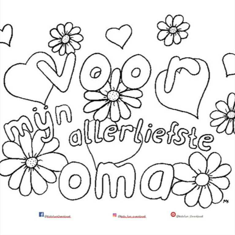 Kleurplaat Voor Oma In 2021 Kleurplaten Kinderactiviteiten Kleine Kinderen