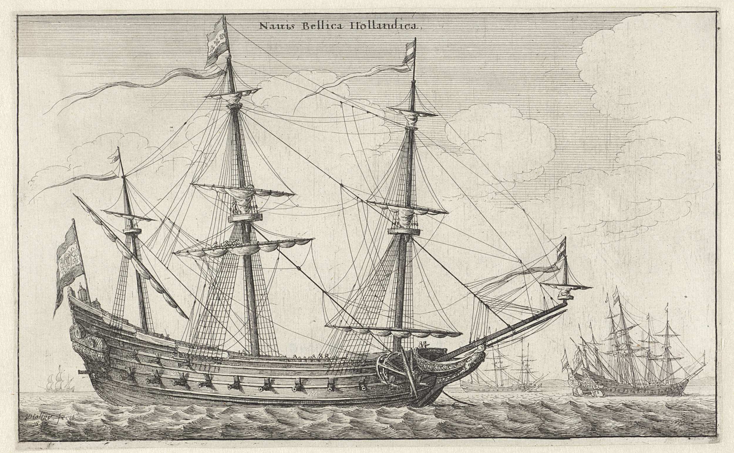 Nederlands Oorlogsschip Wenceslaus Hollar 1647 Schepen Zeilschepen Schip
