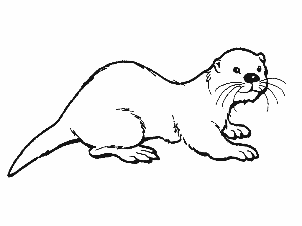 Kleuterdigitaal Otter Kleurplaat 02 Coloring Pages Otters Sea Otter