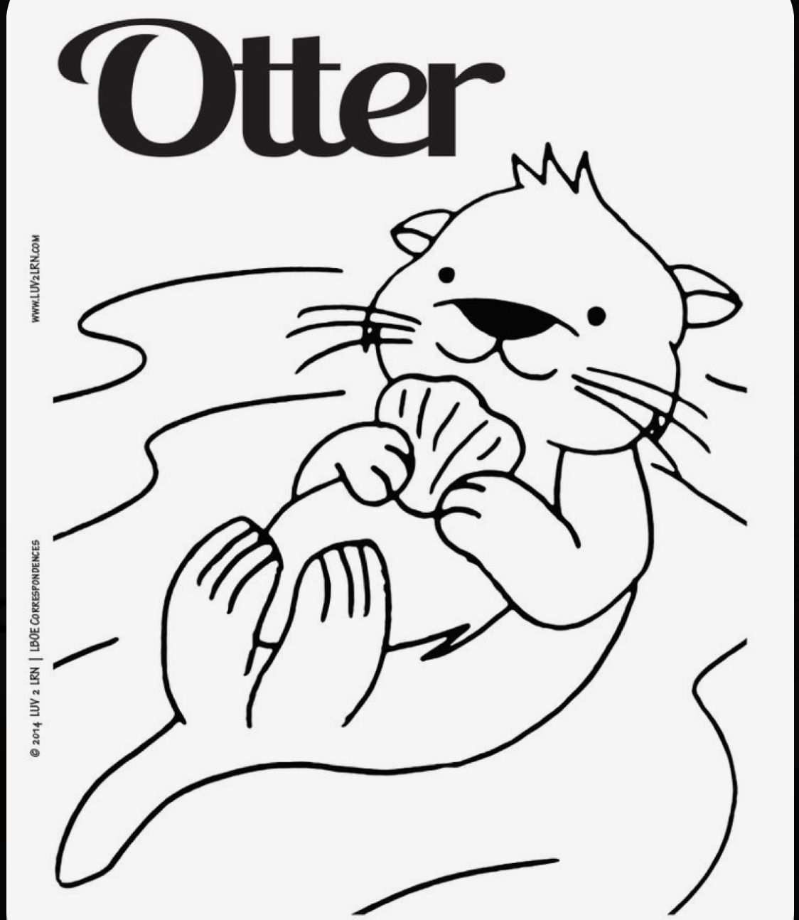 Pin By Tonia Williams Medina On Cards Etc Otters Coloring Pages Sea Otter