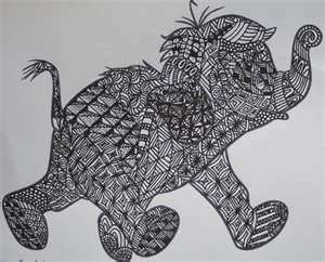 So Cute Elephant Doodle Zentangle Artwork Zentangle Elephant