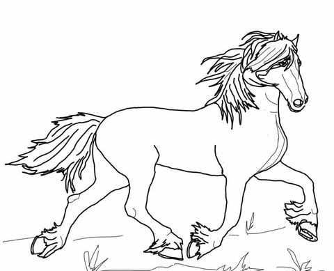 Friesian Horse Coloring Page Dieren Kleurplaten Fries Paard Paard Tekeningen