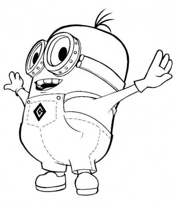Home Despicable Me Dave The Minion In Despicable Me Coloring Page Coloring Pages Kleu