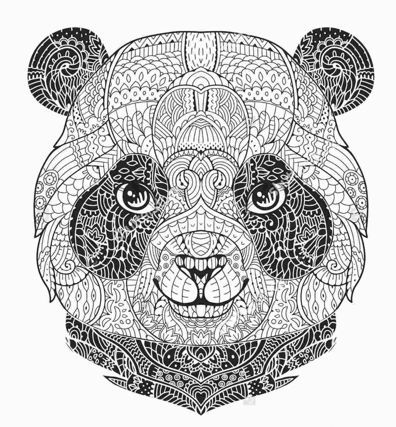 Panda Mandala Coloring Pages Zendoodle Panda Tekening Kleurplaten