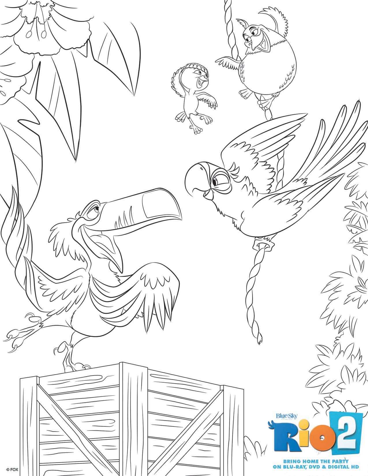 Rio 2 Coloring Pages To Download Part 2 Coloring Pages Cartoon Coloring Pages Disney