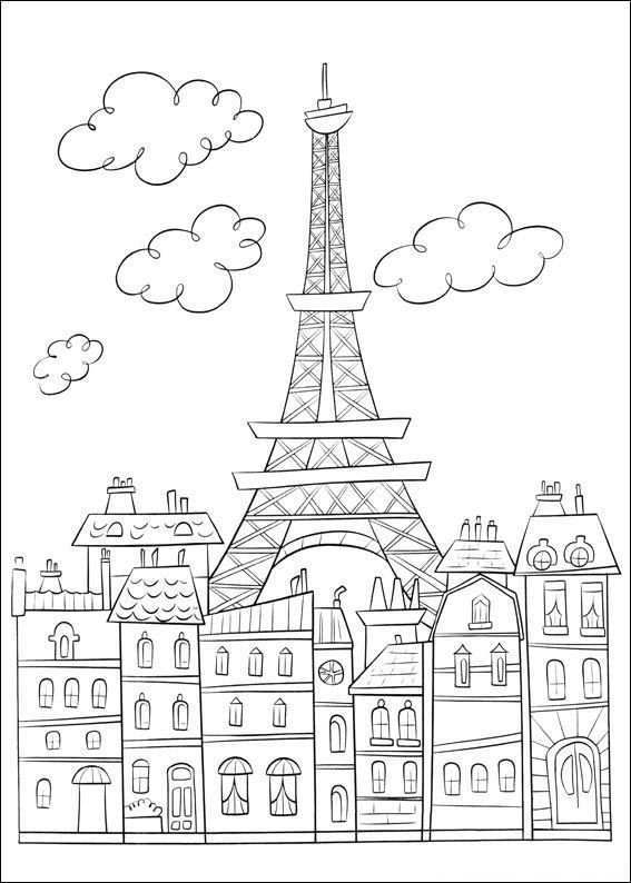 Kleurplaat Ratatouille Parijs En De Eiffeltoren Parijs Tekening Kleurplaten Eiffeltor