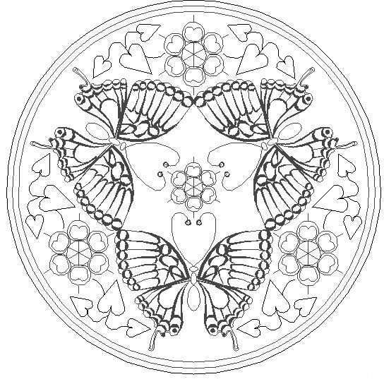 Mandala145vlinders Gif Jpg 544 544 Mandala Kleurplaten Kleurplaten Patronen