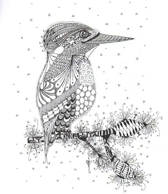 Creative With Color Pencil And Or Pen Penwork 5 Bird Vogels Tekenen Zentangle Kunst K