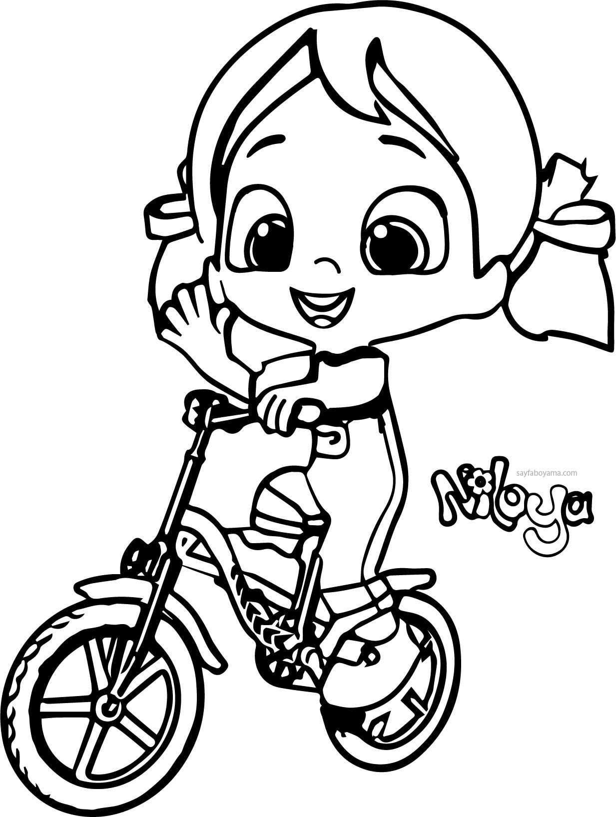 Niloya Bisiklet Kullaniyor Boyama Sayfasi Sayfa Boyama Boyama Sayfalari Boyama Kagidi