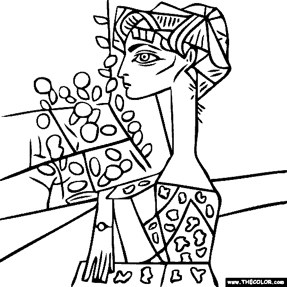 Pablo Picasso Portrait Of Jacqueline Roque With Picasso Coloring Picasso Portraits Pa