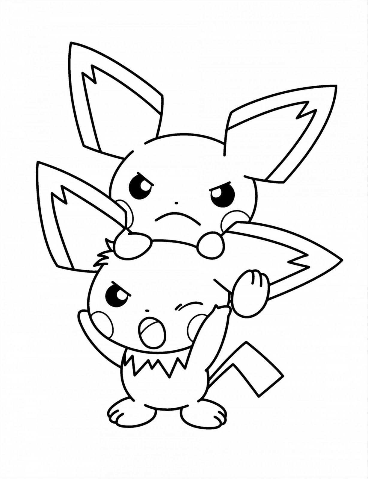 Super Cute Baby Pokemon Coloring Pages Pichu Pikachu Coloring Page Pokemon Coloring P