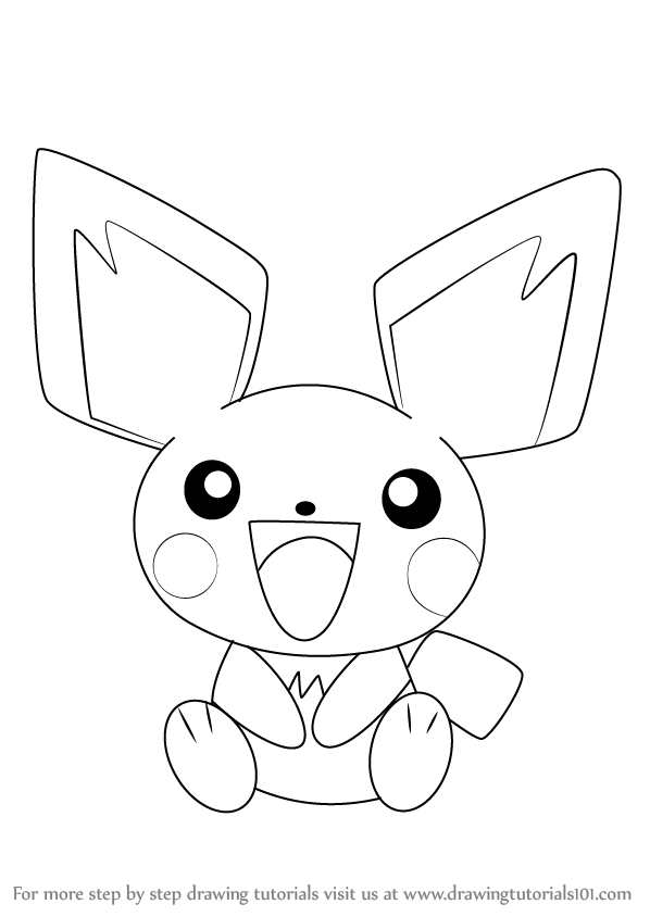 Learn How To Draw Pichu From Pokemon Pokemon Step By Step Drawing Tutorials Cute Cart