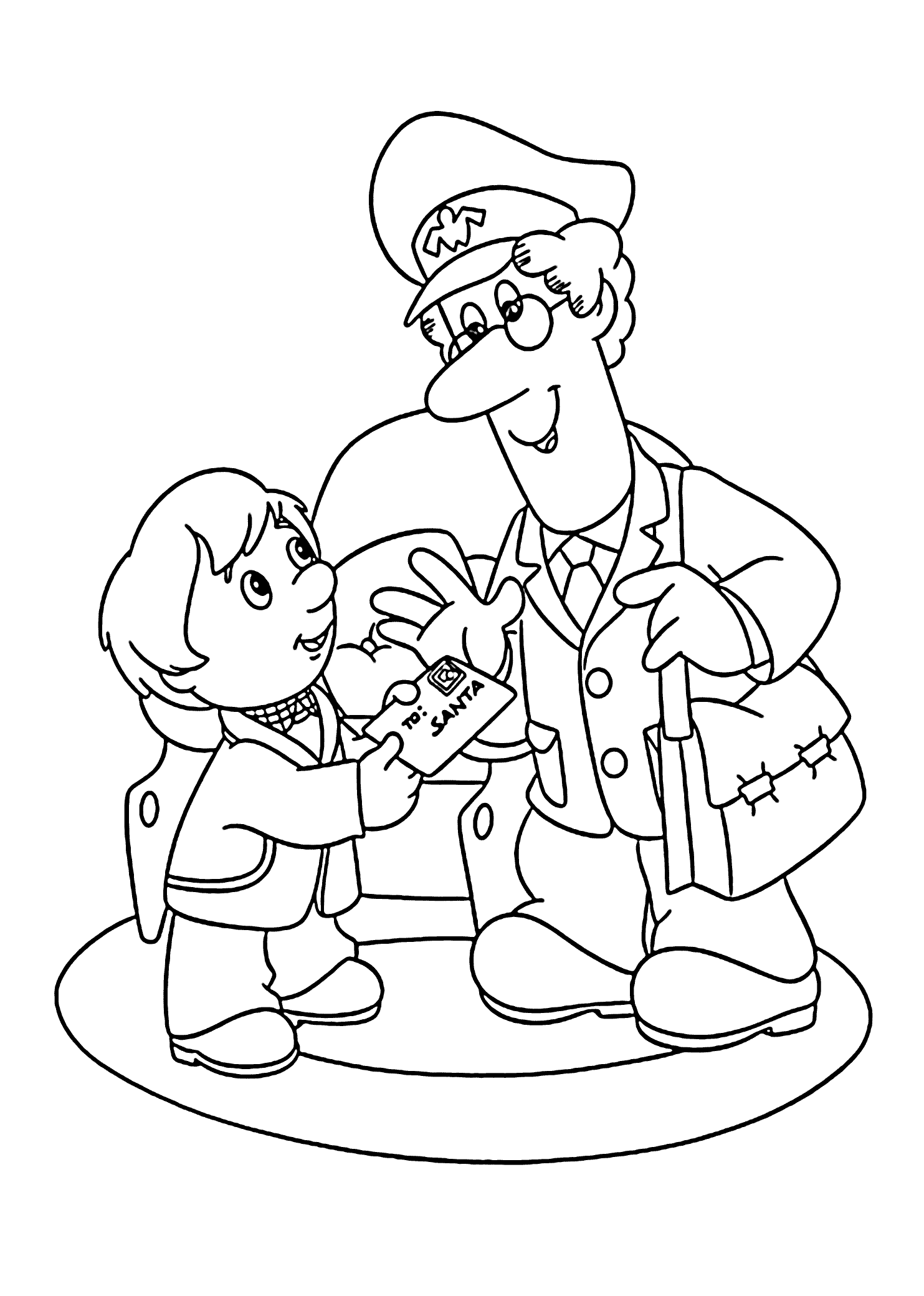 Postman Pat And Letter To Santa Coloring Pages For Kids Printable Free Santa Coloring