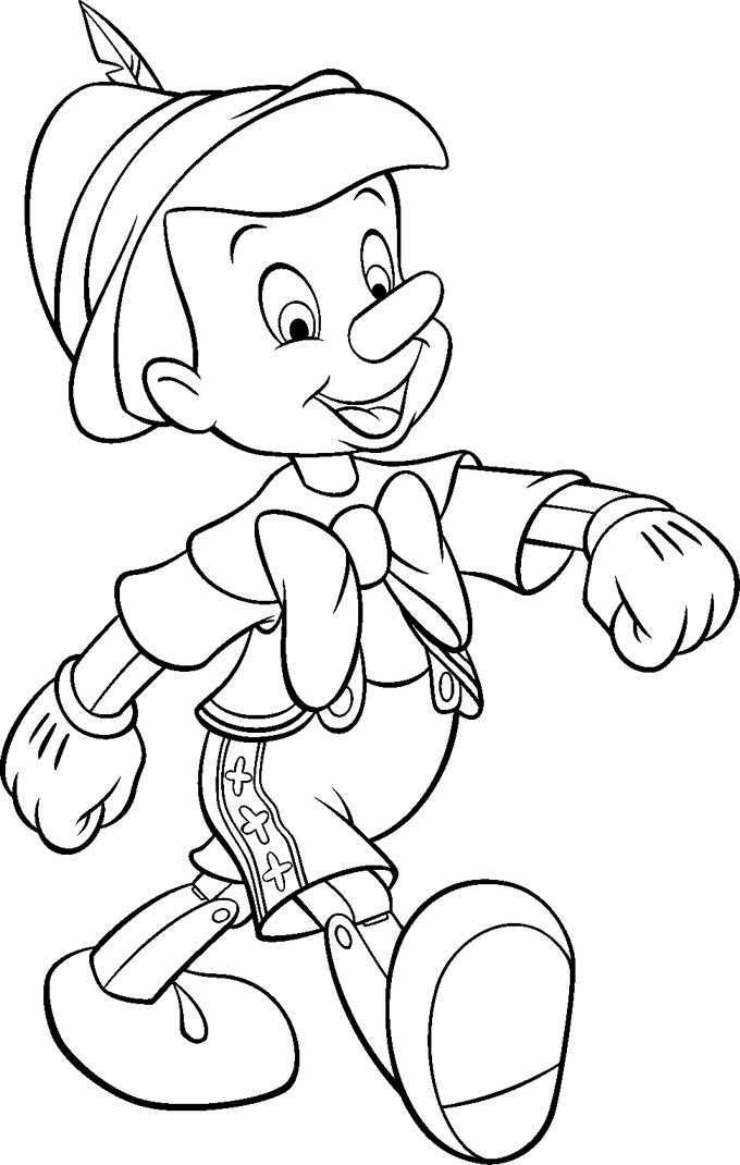 Geef Pinokkio Een Lange Neus Tekenen Knippen Plakken Pinokkio Tekeningen Disney Figur