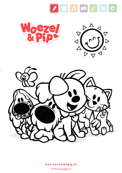 Coloring Picture Woezel Pip And Friends Coloring Page Of Woezel Pip And The Friends F