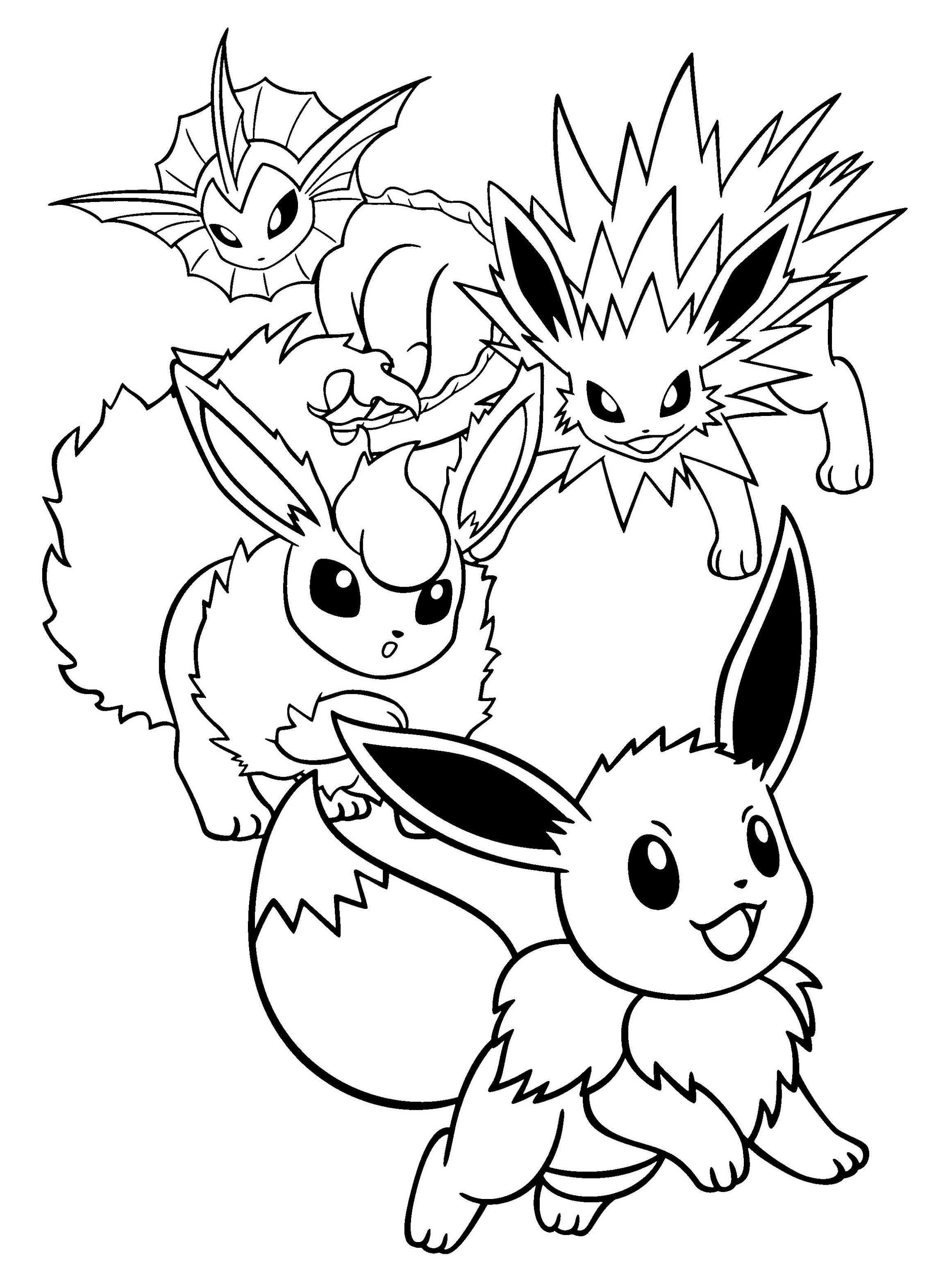 Pokemon All Eevee Evolutions Coloring Pages Pikachu Coloring Page Pokemon Coloring Pa