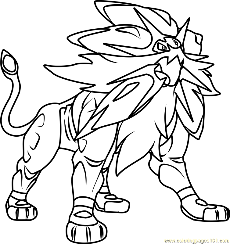 Solgaleo Pokemon Sun And Moon Coloring Page Moon Coloring Pages Pokemon Coloring Page