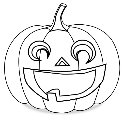 Gesneden Pompoen Kleuren Vector Tekening Halloween Tekeningen Halloween Pompoenen Pom