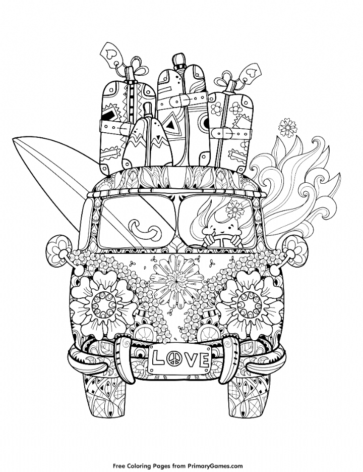 Road Trip Printable Coloring Page By Primary Games Click For 25 Beautifully Illustrat