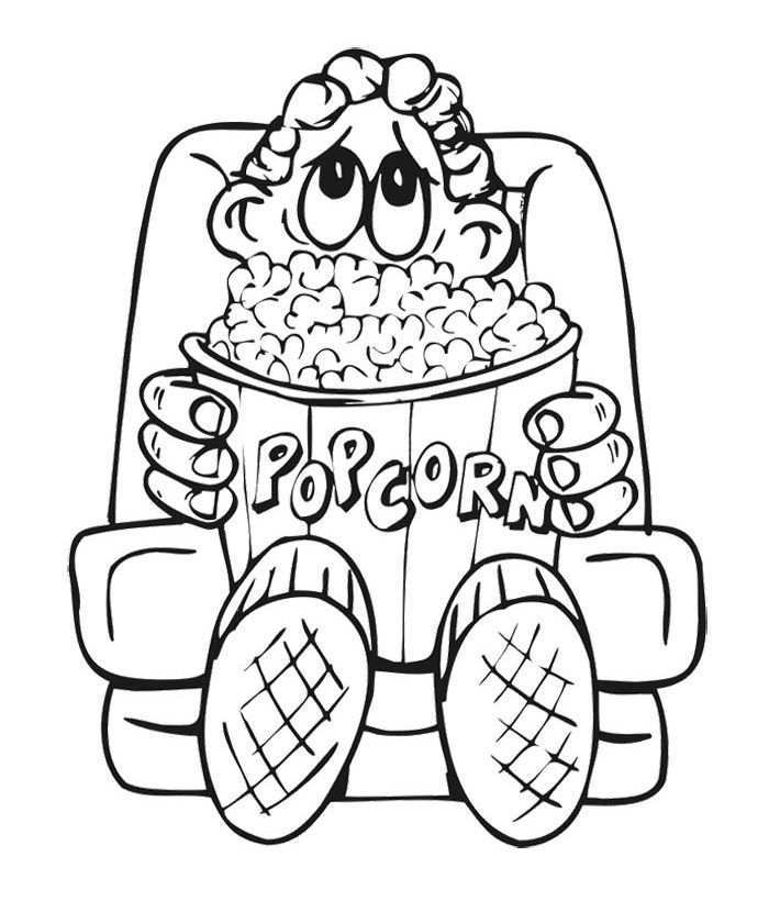 Printable Garfield And Big Popcorn Coloring Pages Food Coloring Coloring Pages Family