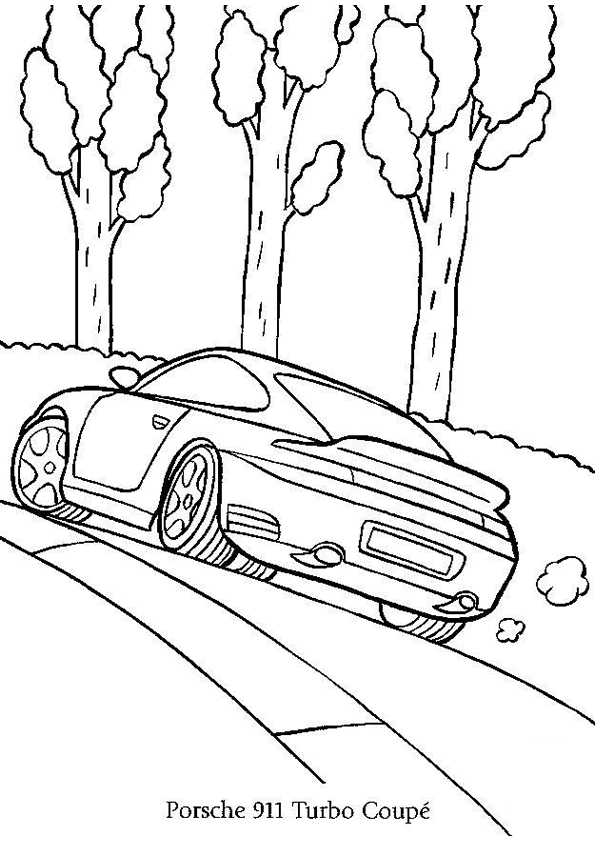 Coloriage Voiture Porsche 911 Turbo Coupe